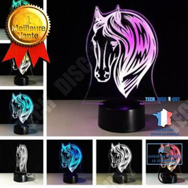 TD® USB Gaver 7 Farver Skiftende Hest LED Nattelys 3D LED Kontorbordlampe som Hjemmedekoration