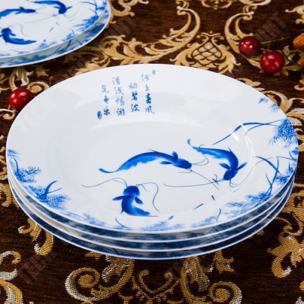 TD® kinesisk stil blå och vit porslinsskålsats