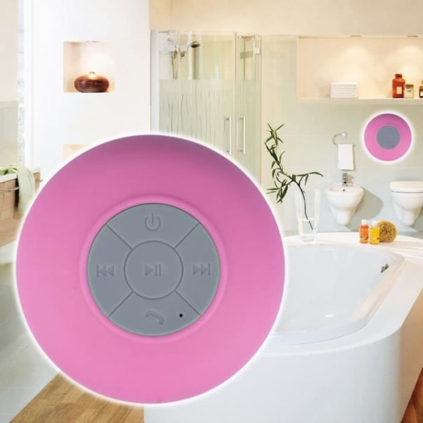 Vattentät bärbar stereo trådlös Bluetooth-högtalare-rosa Rosa