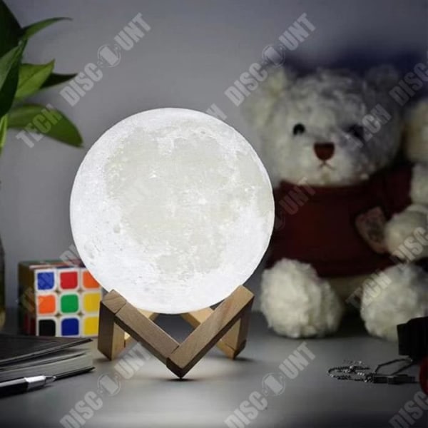 TD® Måne Lampe, Taktile Natlys i Soveværelse Måneskær, 3D Genopladelig Lyskontakt Dekoration til Hjemmet, sød gave til en ven