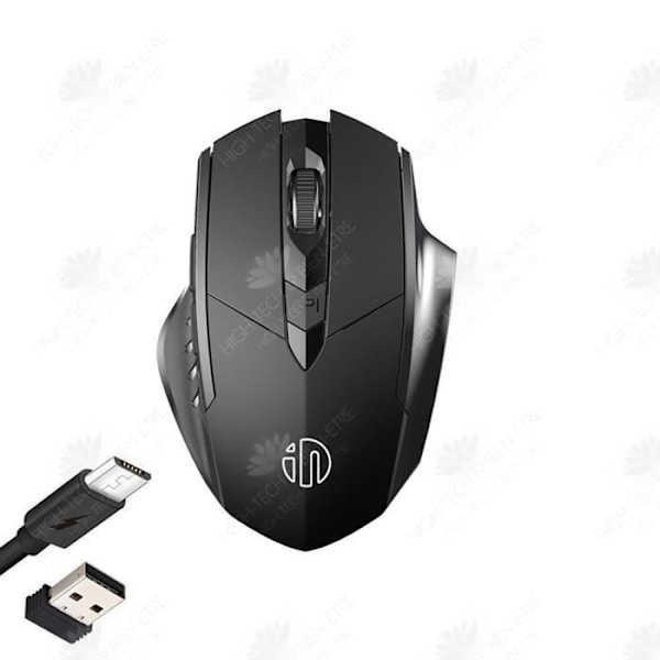 HTBE® Bluetooth mus med 6 knapper Genopladelig 2.4G stille version Kontormus 1600dpi USB