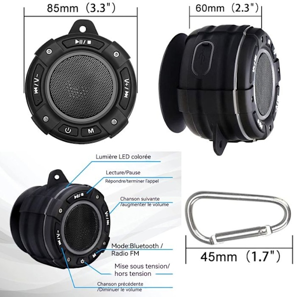 Bluetooth-højttaler - TD - Bærbar - Batteritid 3-8 timer - Bluetooth 5.0 - Vandtæt IPX7