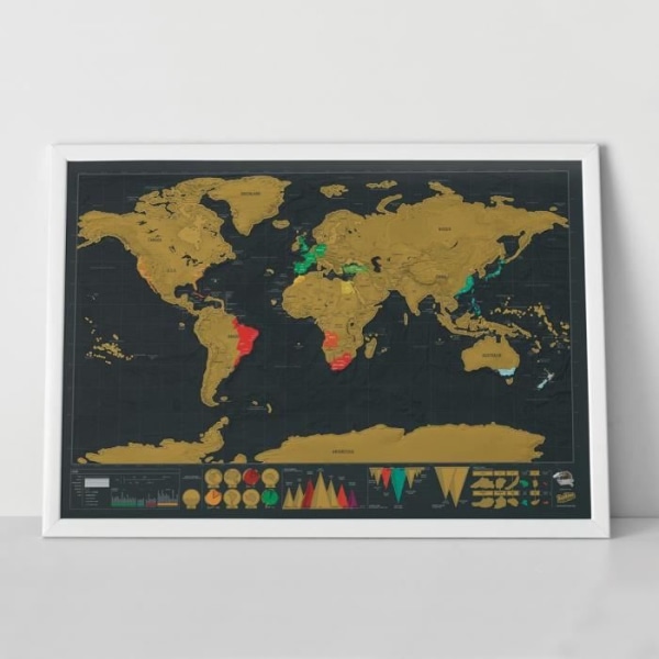 Deluxe Scratch Off World Map, Deluxe Scratch Off World Map, Resekarta, World Relief Detaljer