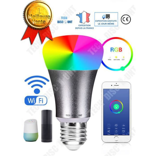 TD® Ampoule Bluetooth-højttaler med intelligent farvet LED, hjemmebelysning kontrol, farveskift lampe til atmosfære