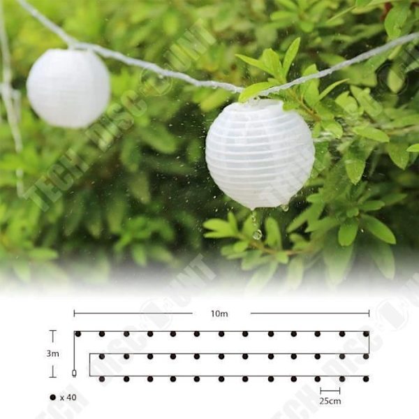 TD® Led String Lights LED Lantern 3,5M + 6,5M Strömkabel, 31V Säkerhetsströmadapter