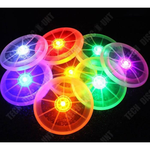 TD® Frisbee Disc med LED - Multifarvede lysende legetøj til diskegaver til fødselsdag - tilbehør til dyrespil