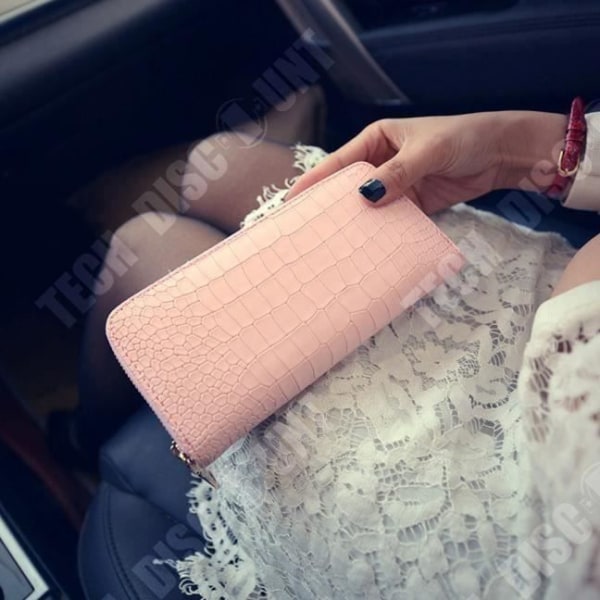 TD® Læder PU Lang Pung i Lys Pink til Kvinder med Lynlås Håndtaske til Forskellige Officielle Anledninger