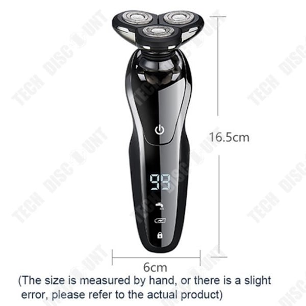 TD® DL-9211 ny elektrisk barbermaskine treblads vandtæt rotarisk barbermaskine