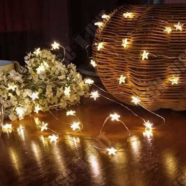 TD® Vandtæt LED lyskæde i kobbertråd med stjerner, julefe-lampe, festdekor til bryllup, varm hvid 2 m