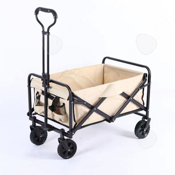 Indkøbsvogn 51 cm x 67 cm foldbar transportvogn med svingbare hjul til udendørs camping og indkøb i supermarkedet