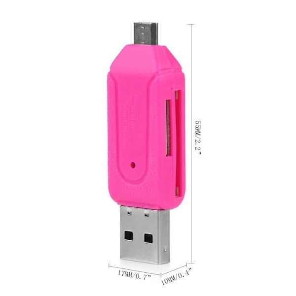 Universal Mobiltelefon OTG USB/Micro USB PC-kortläsare TF/SD-kortläsare Flashminne