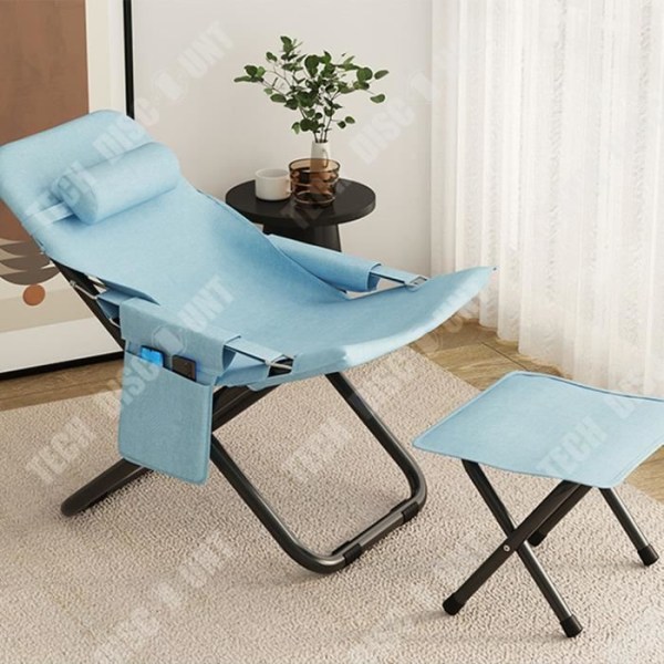 TD® Leisure lazy hopfällbar stol ryggstöd multi-speed justering förvaringsstol lunchrast vilstol