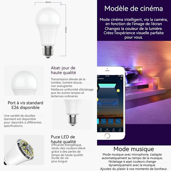LED Ampull - TD® - RGBW - Bluetooth - Fjärrkontroll - Musikalisk Lampa