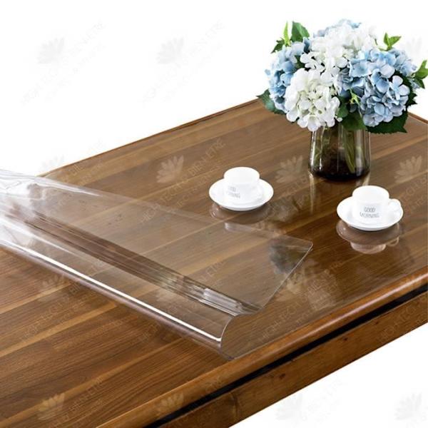 HTBE® Transparent, vandtæt plastikbordskynde, olieresistent og brandsikker krystaltablet 70 cm
