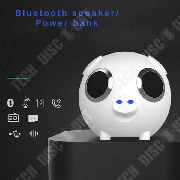 TD® M20 Cute Pig Shape dubbelhögtalare Bluetooth-högtalare Power Bank-stöd