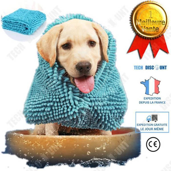 TD® hunde- og kattehåndklæde, anti-fugt, ultra-absorberende, ultra-blødt, mikrofiber, kæledyrshåndklæde