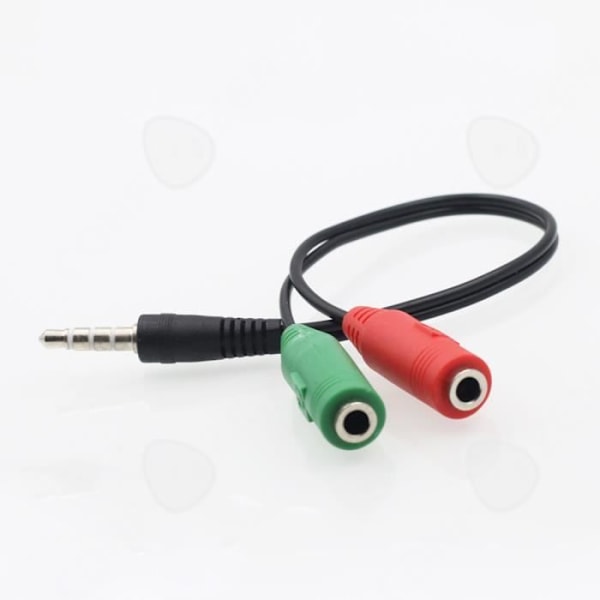 CONFO® 3,5 mm lydkabel en til to mobiltelefoner K sang mikrofon par kabel 3,5 lydkabel rød og grøn
