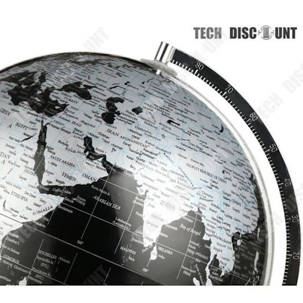 TD® Metal World Globe- Utbildningsversion- Enkel svartvit metallglobdekoration- Kontor- Vardagsrum