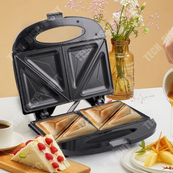 TD® smörgåsfrukostmaskin, triangelbrödmaskin, helautomatisk våffelbryggare, 650W Black Home