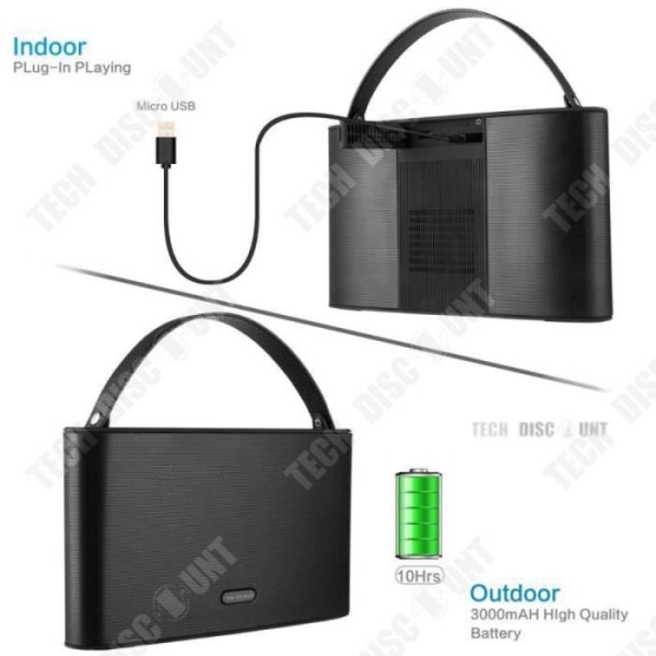 TD® Bärbar Bluetooth-högtalare 3000mAh Stöd TF-kort Vattentät