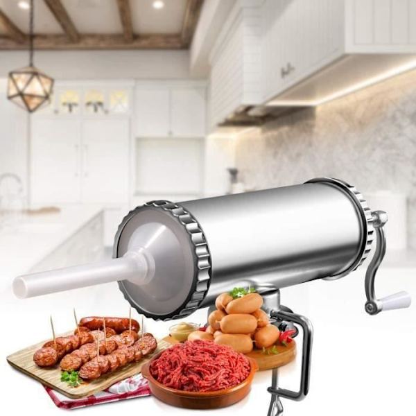 Pølsepresser Pølsemaskine Hakket kød 3L med 3xRør (Ø 15-19-22 mm) i rustfrit stål COSwk25846