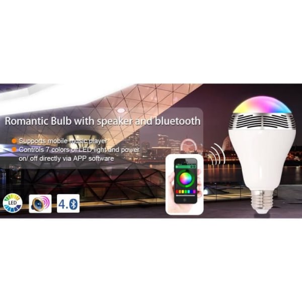 LED-lampa BL05 Flerfärgsskiftande Smart Bulb/Bluetooth 4.0/3W/IOS och Android APP Tillgänglig/gara