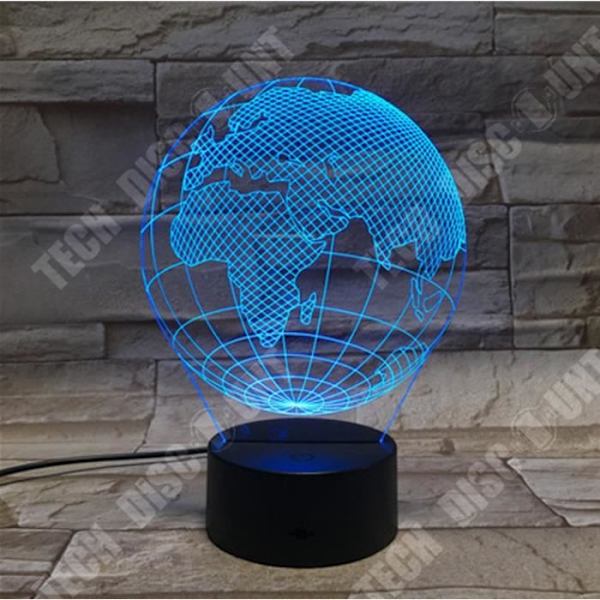 TD® 3D Lamppu Illuusio Optiikka Led Yövalaisin Maailma Maantiede Maa Kliirglobe 3D Lamppu Led Taide Veistos Yövalot 3D Illuusio