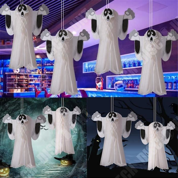TD® Paperi Kummitus Halloween koristeeksi - Paperiset Koristeet Ripustettavaksi - Kummitus Koristeet