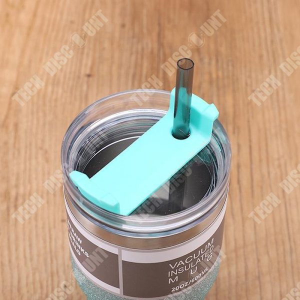 TD® kaffekopp 20oZ dubbellagers rostfri glasskopp med sugrör för kaffe, mjölk och te