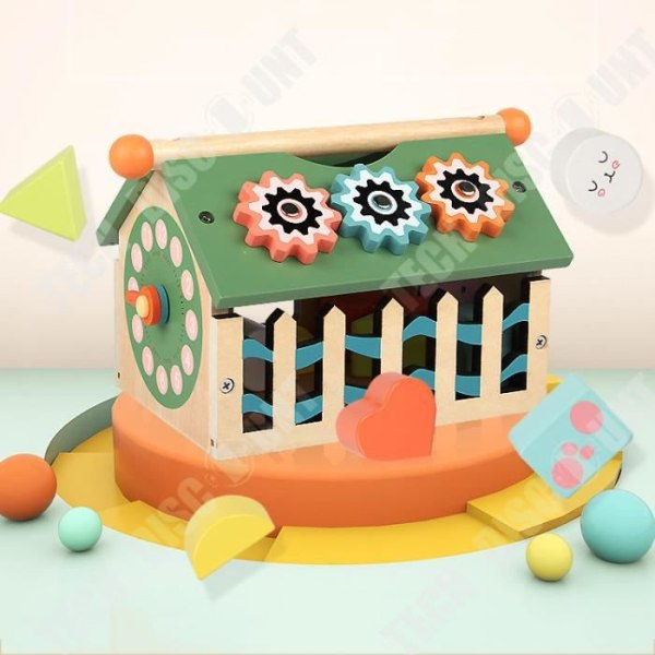 TD® Forme Visdom Hus Baby Træ Blok Byggeri Legetøj Puzzle Form Correspondierende Tidlig Uddannelse Legetøjsspil Til Børn