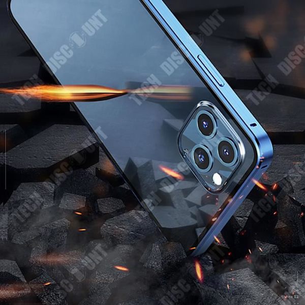 TD® Dobbeltfacet magnetisk glas mobiltelefonetui til automatisk magnetisk mobiltelefonetui iPhone 12 Pro Max