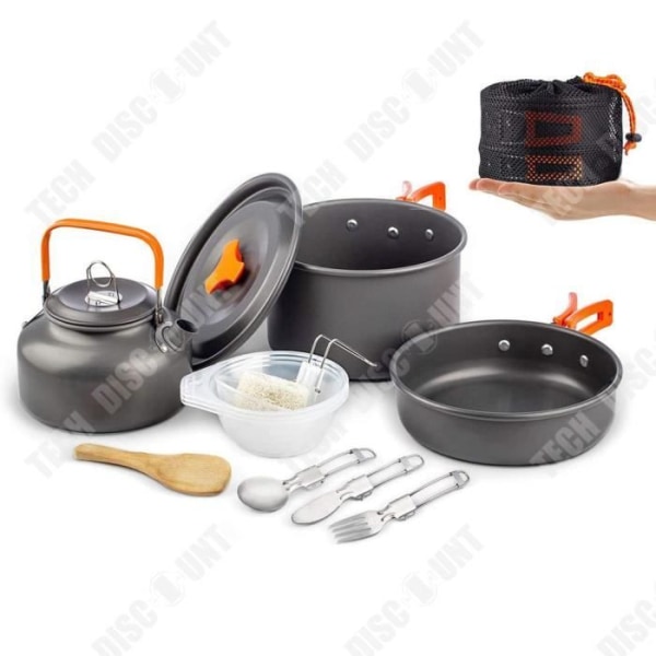 TD® Bärbar Camping Köksredskap Set Non-stick Köksredskap Set Aluminium Picknickskålar - Typ matlagningsset -C