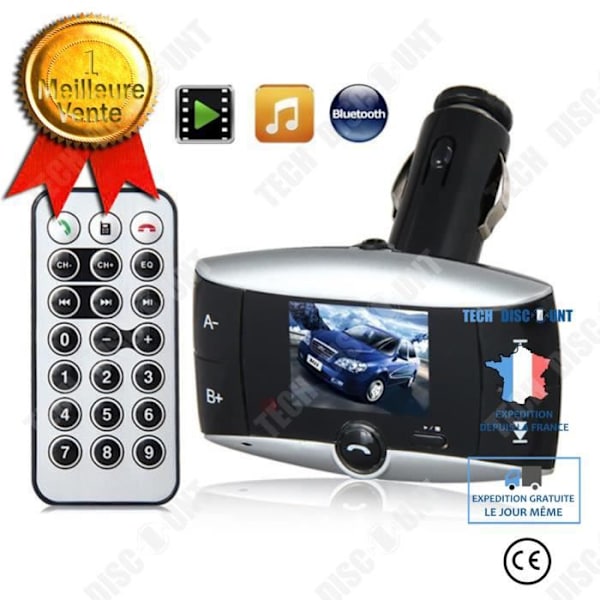 TD® BT-01 Laajakuva bluetooth musiikkisoitin mp3 auto handsfree FM-lähetin autoon