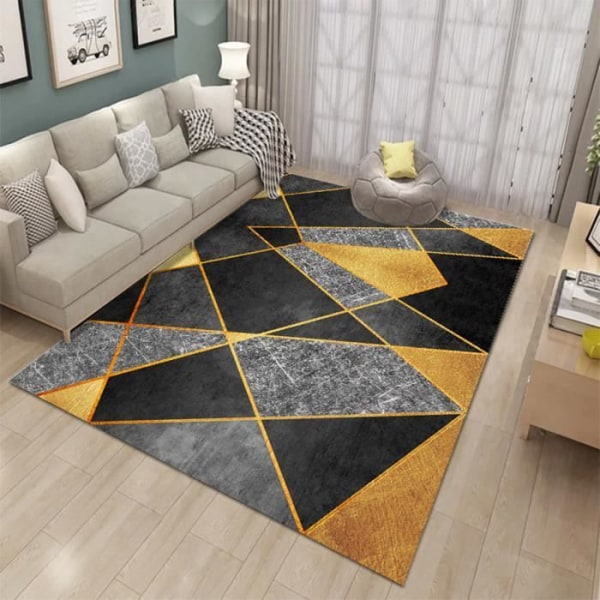 CONFO brun Moderne Tæppe Blød Store Dimensioner Stue Tæppe Geometrisk Patchwork Guld Kort Højde Nem at Rengøre Tæppe 120