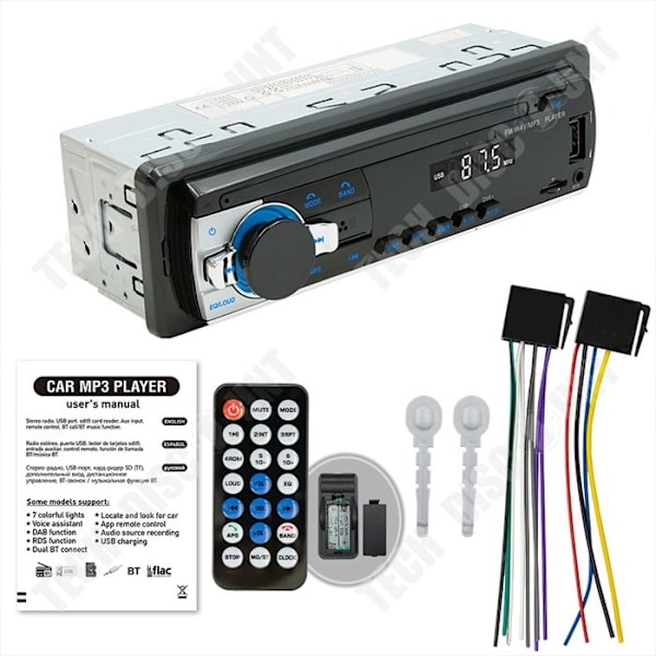 TD® Autoradio bluetooth auto USB liitettävä radio älykäs bluetooth musiikkiauto mp3-soitin musta auton radiovastaanotin musiikin ystäville
