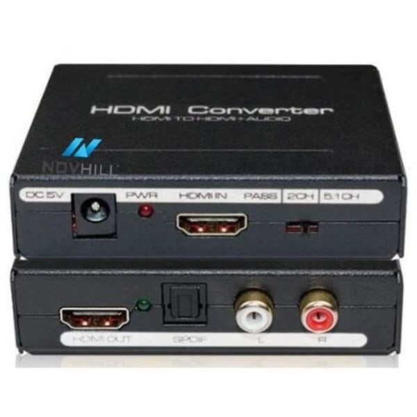 HDMI Audio-erotin muunnin SPDIF + RCA L - R TV DVD Musta@htx