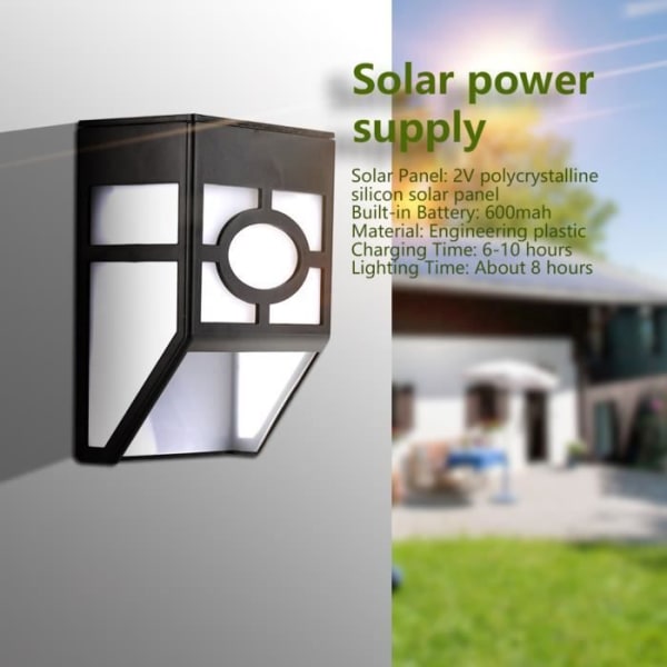 LED Solar Powered Pathway Light Solar Powered Outdoor Garden Stängsel Uteplatslampa (Vit)--Rose Vie