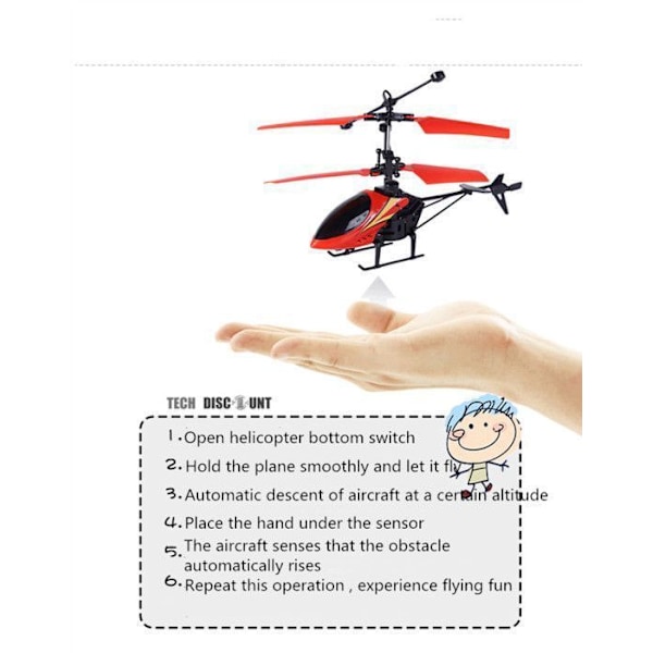 Mini drone - Zentavo - Fjärrstyrd flygplan - Stötresistent - Färgade lampor - För barn 4-6 år Röd
