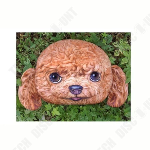 TD® Hundehoved-formet pude / 3D Kreativ sød bamse gave Hjem Deko / Stue sofa