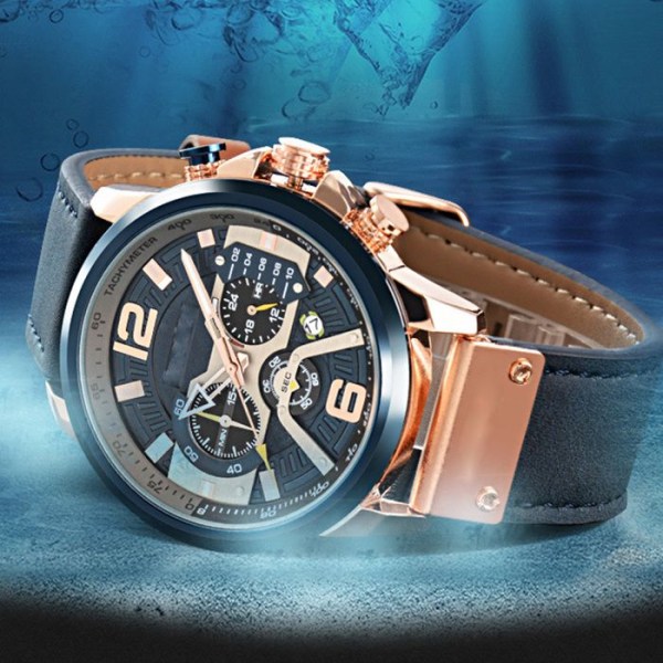 TD® Herrklocka High-End Fashion Sport Lysande Vattentät Kalender Multifunktionell Urtavla Quartz Watch