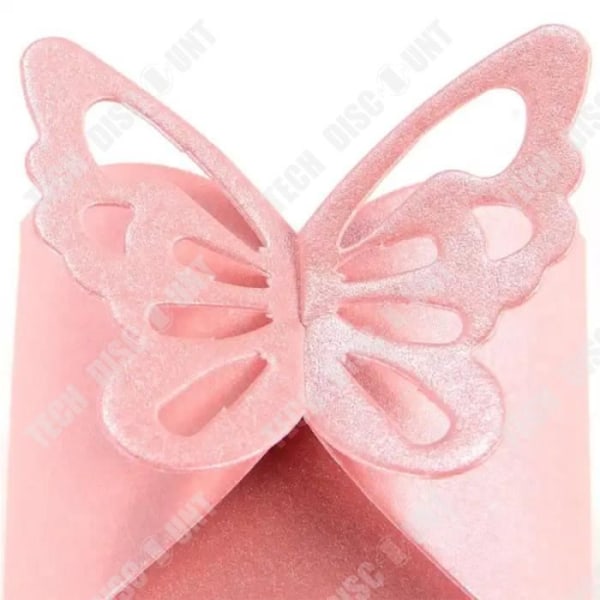 TD® 50 stycken godisask presentförpackning Rose Butterfly Bröllopspresentbox Frostad textur Bröllopsfavorit för bröllop