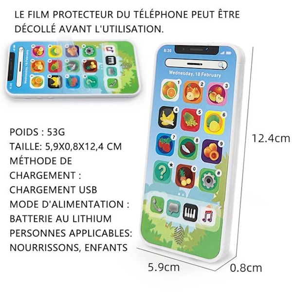 Uddannelsesspil - TD® - Simuleret mobiltelefon - Tidlig uddannelse - Interaktive sange - Bærbar