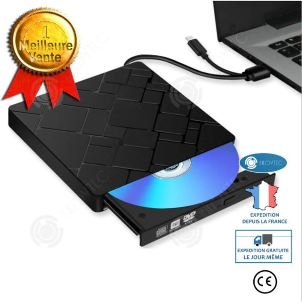 INN® USB3.0 ekstern DVD-brænder optisk læser, universel mobil ekstern optisk læser til bærbare computere
