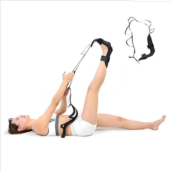Yoga strækbælte - TD® - Sort - Bomulds polyester - Rehabilitering - Unisex Svart