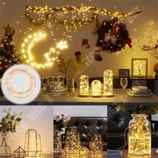 TD® USB Led String Lights, [2-pack]5m 50LED Silver-tråd med fjärrkontroll, 8 lägen (Cool White)