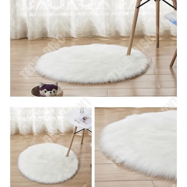 TD® Runde fluffy tæppe Gångtæppe i imiteret uld
