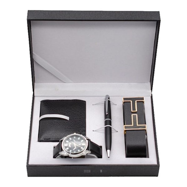 TD® Business Presentset Fars Dagspresent Äldre Pojkvän Män Plånbok Bältesklocka Kulspetspenna Presentset