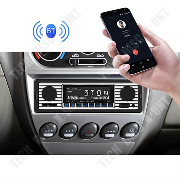 TD® Autoradio Bluetooth MP3-afspiller Autoradio med håndfri Bluetooth Sort til alle små biler Bilstereo-afspiller