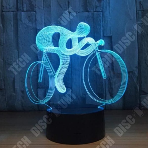 TD® Optisk bordslampa dekorativ touch 7 färger optisk illusion - cyklistmodell - låg förbrukning USB-kabel 3 AAA-batterier