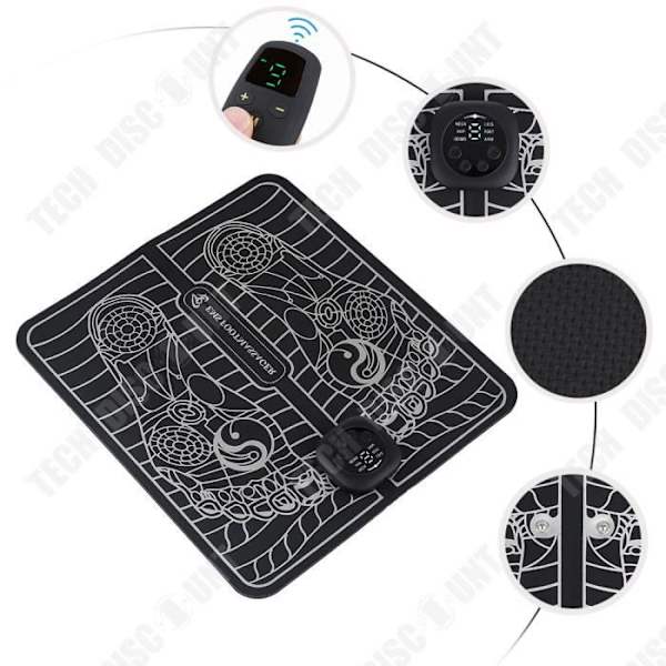 TD® Massagemad med impulser 6 tilstande Intelligent programmering Fjernbetjening Fodmassagepude